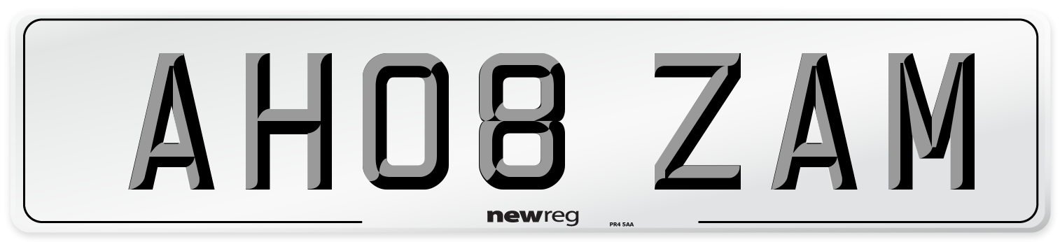 AH08 ZAM Number Plate from New Reg